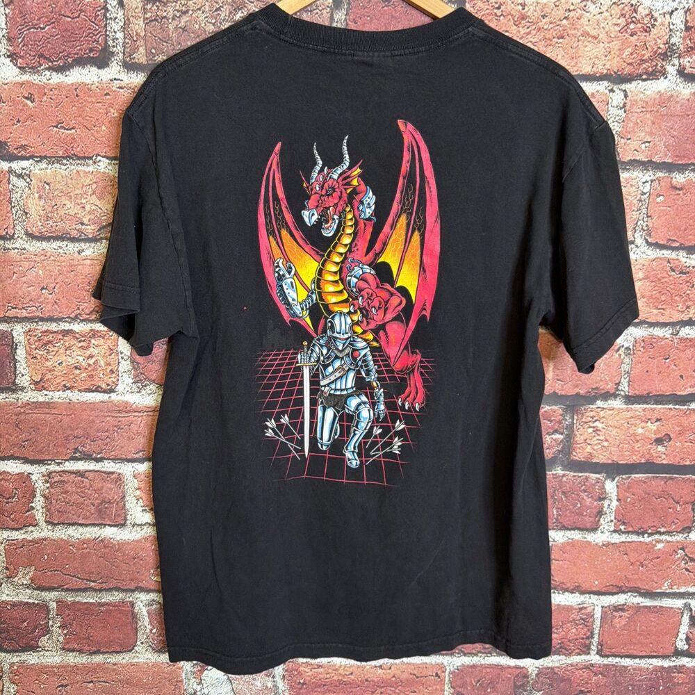 Santa Cruz Shirts Large Black Knight Dragon Shirt Swords - Picture 3 of 3
